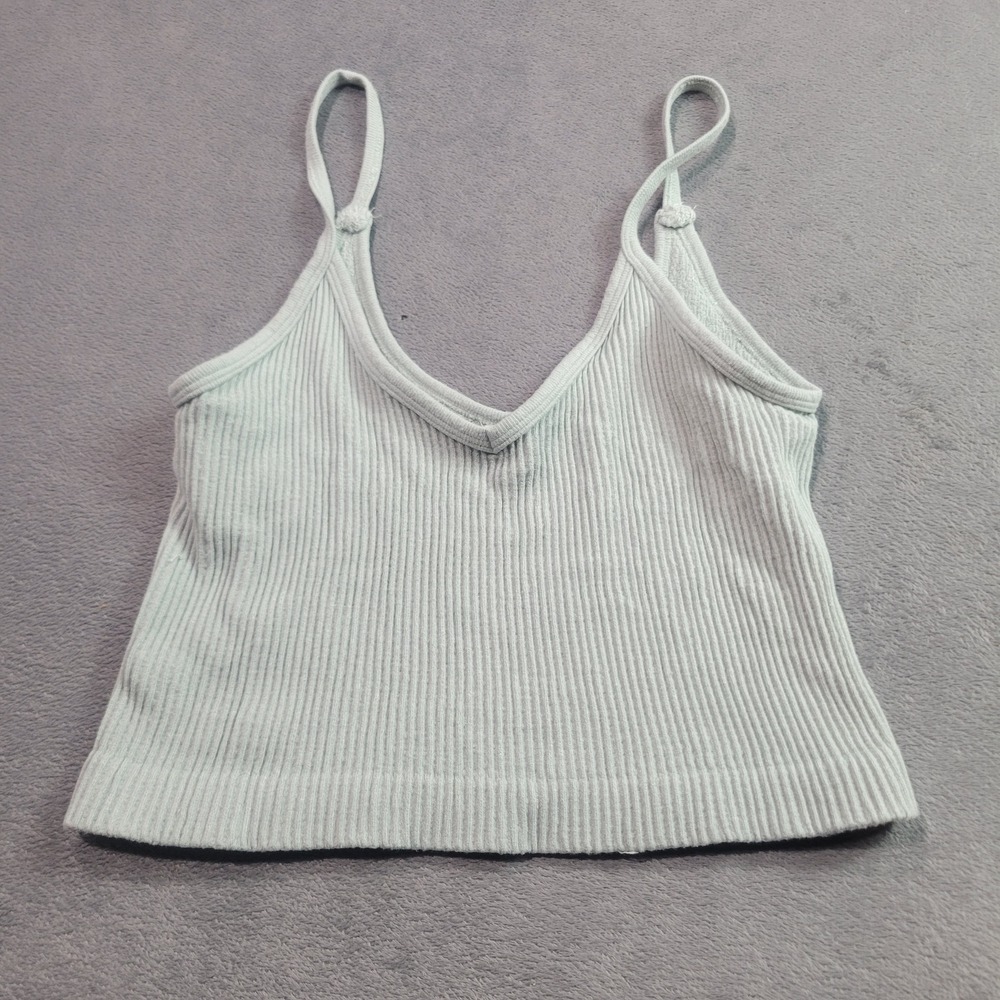 American Eagle Camisole Womens XS Mint Green Ribbed‎ V-Neck Spaghetti Strap Top